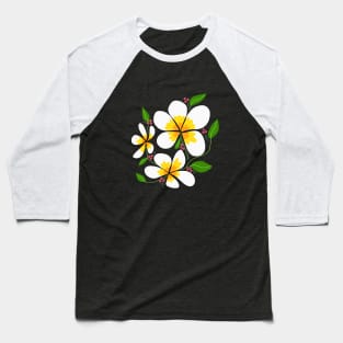 Sampaguita Flowers With Cherries & Leaves Baseball T-Shirt